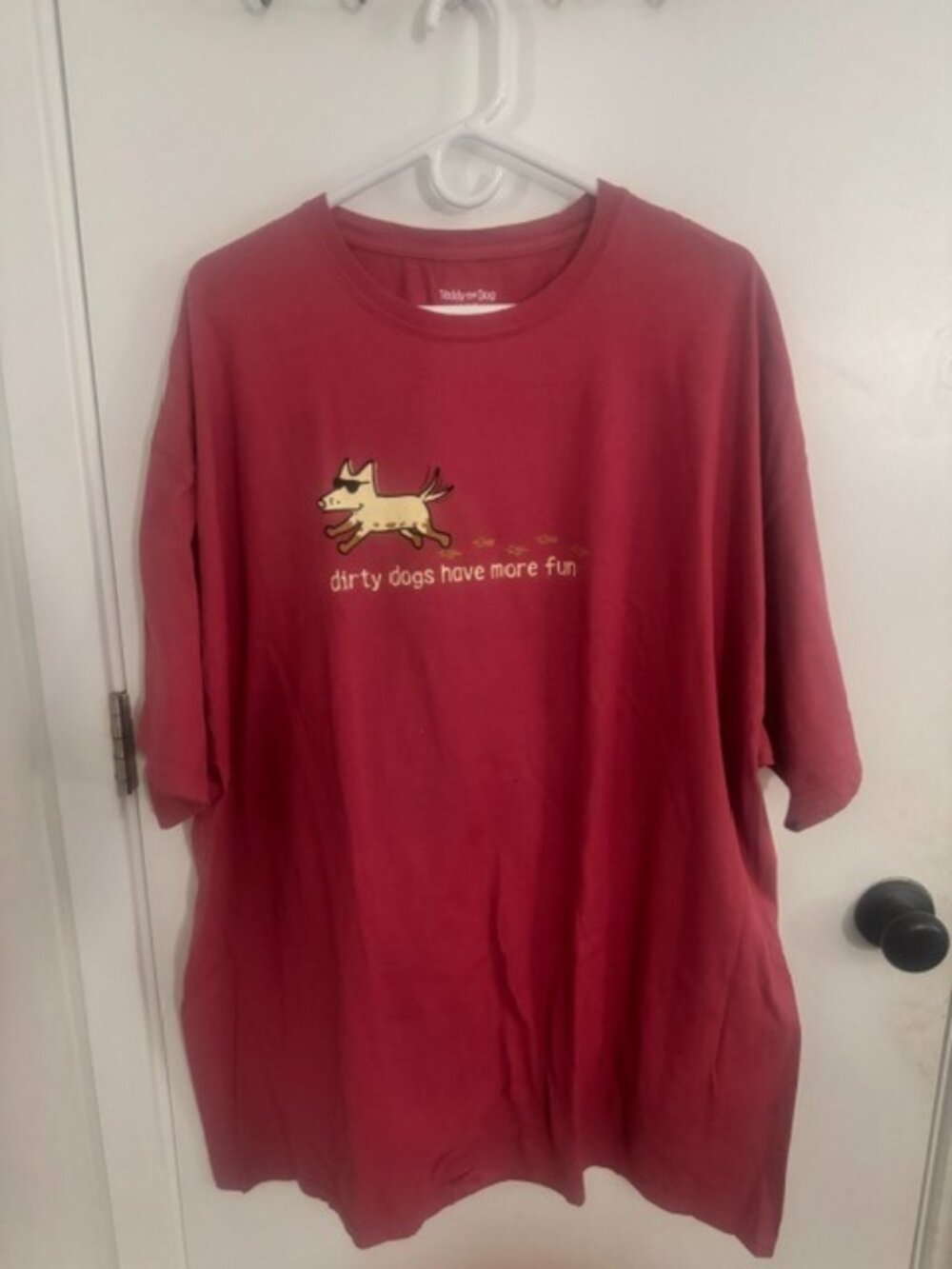 Life Is Good "Teddy the Dog" Crusher shirt - 3X - Reddish Pink
